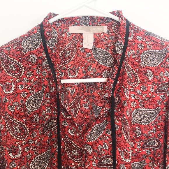 Forever 21 Orange Paisley Print Boho blouse - Picture 5 of 6